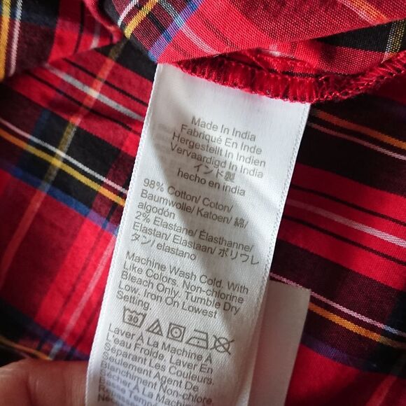 J. Crew Tartan cotton poplin top with ruffles size Small - Picture 8 of 12
